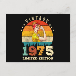Cartão Postal 50 Anos de Idade Aniversário 1975 Vintage 50º Aniv
