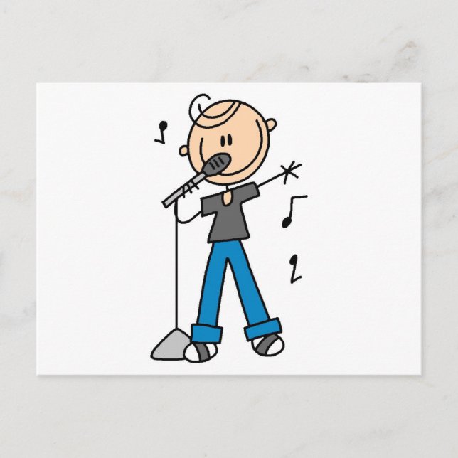 Cartão Postal 50 Masculino Singer Stick - t-shirts e presentes (Frente)