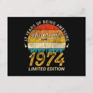 Cartão Postal 51 Anos de Idade 1974 Retro Incrível Presente de A