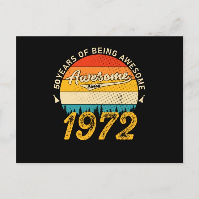 Cartão Postal 53 Anos de Idade 1972 Presente Incrível para 53º A (Frente)