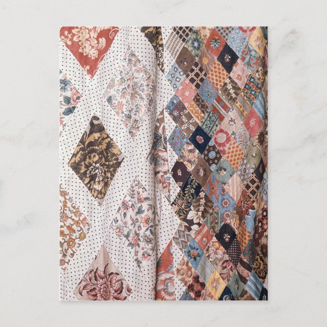 Cartão Postal 53:Detalhe de uma manta de retalhos feita pela Sra (Frente)