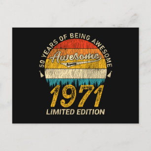 Cartão Postal 54 Anos de Idade 1971 Retro Incrível Presente de A