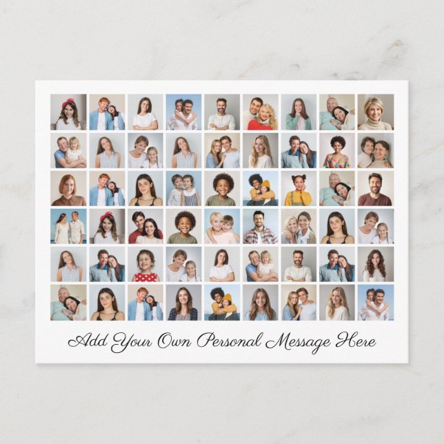 Cartão Postal 54 Colagem de Fotos Adicione Sua Própria Saudação (Frente)