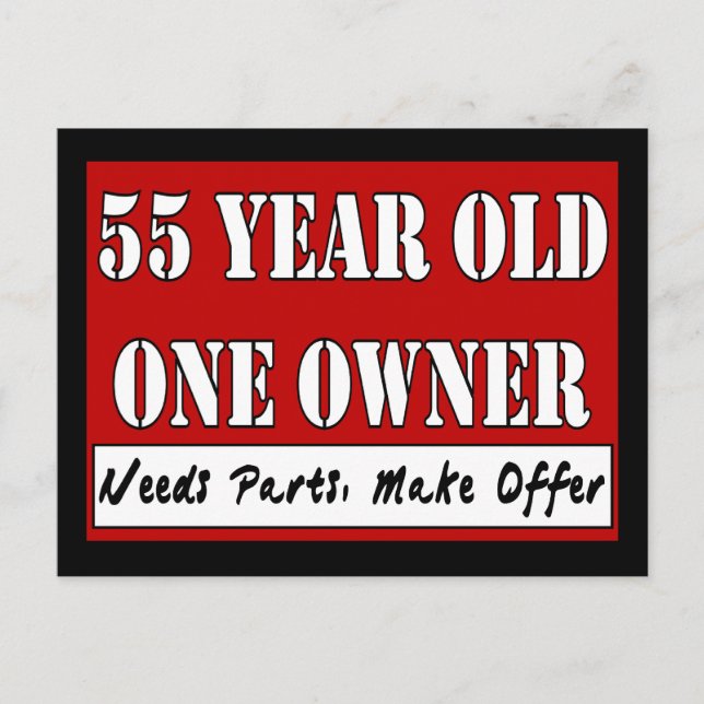 Cartão Postal 55 anos, um proprietário - precisa de peças, faça  (Frente)