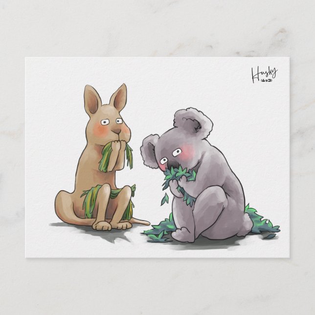 Cartão Postal 57: Koala e canguru (Frente)