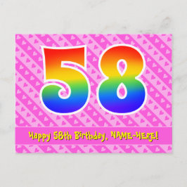 Cartão Postal 58º Aniversário: Listras Cor-de-Rosa & Corações, A