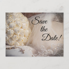 Cartão Postal 5882-Buquê c/anéis, Cruz, Véu