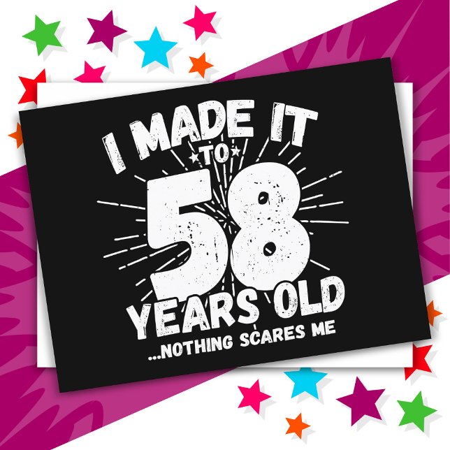 Cartão Postal 58 Anos de Idade Meme Engraçado Aniversário de 58  (Criador carregado)
