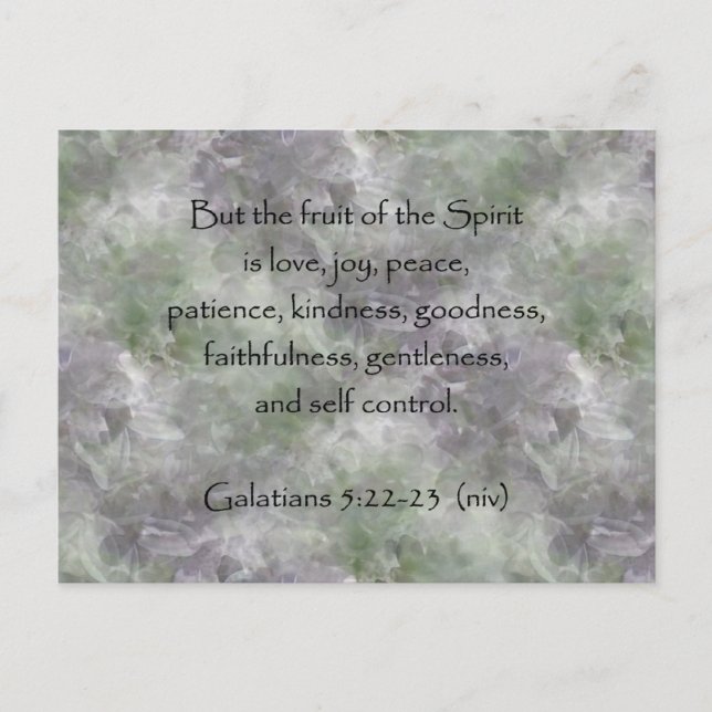 Cartão Postal 5:22 de Galatians - fruta de 23 ~ do espírito (Frente)