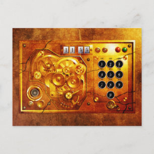 Cartão Postal 5 a 12 relógio Steampunk Grunge