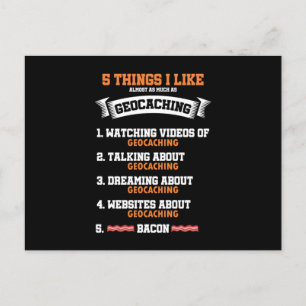 Cartão Postal 5 coisas que gosto de geocaching Pastime GPS Navig
