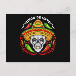Cartão Postal 5 De Mayo Crânio Mexicano, Cinco De Mayo Skull