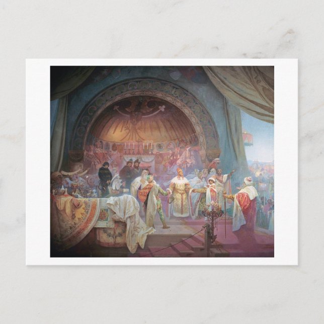 Cartão Postal #5 O Rei Boêmiano Premysl Otakar II, Mucha (Frente)