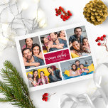 Cartão Postal 5 Photos Warm Wishes Simple Cute Collage Christmas<br><div class="desc">5 Photos Warm Wishes Simple Cute Collage Christmas Postcard</div>