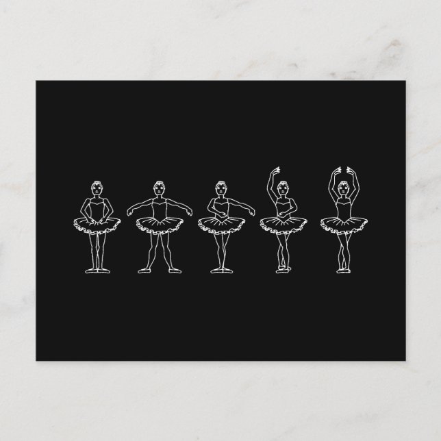 Cartão Postal 5 Posições de Ballet (Frente)