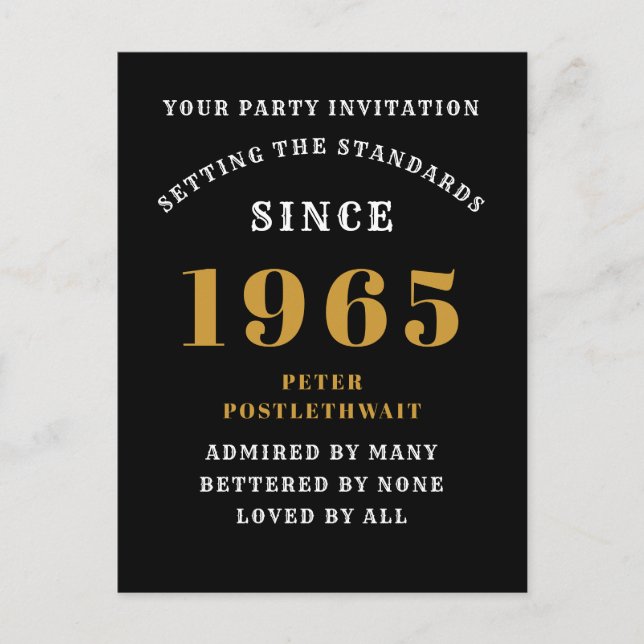 Cartão Postal 60º aniversário 1965 Dourado negro (Frente)