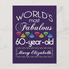 Cartão Postal 60º Aniversário Mais Fabulosa Gems Purple