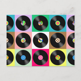 Cartão Postal 60 Retro Vintage Vinyl Record Pop Art