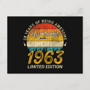 Cartão Postal 62 Anos de Idade 1963 Retro Incrível Presente de A