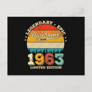 Cartão Postal 62 Anos de Idade Aniversário 1963 Incrível Present