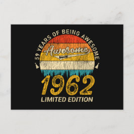 Cartão Postal 63 Anos de Idade Presente Retro Incrível de 63º An