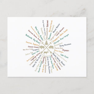 Cartão Postal 63 National Parks Map Oferece ao US Park Vintage C