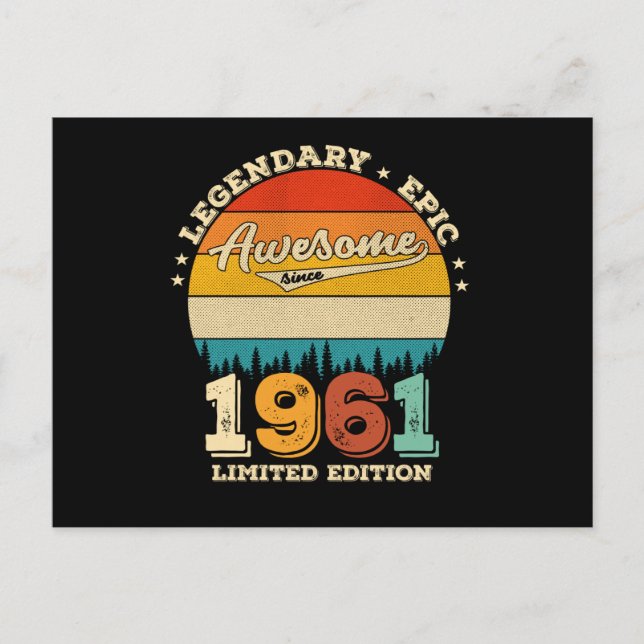 Cartão Postal 64 Anos de Idade Aniversário 1961 Incrível Present (Frente)