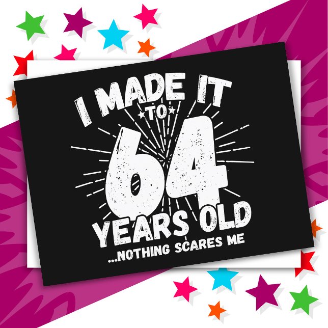 Cartão Postal 64 Anos Idoso Sarcástico Meme Divertido Aniversári (Criador carregado)