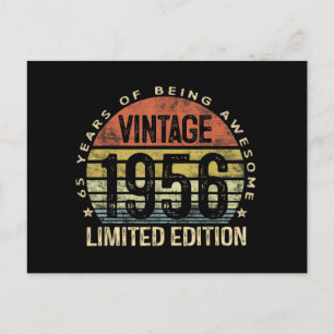 Cartão Postal 65 Anos de Idade Edição Limitada de Aniversário de