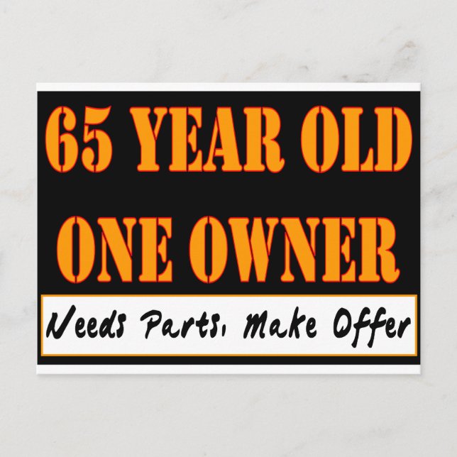 Cartão Postal 65 anos, um proprietário - precisa de peças, faça  (Frente)