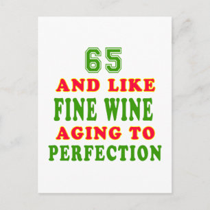 Cartão Postal 65 e como vinho fino designs de aniversário