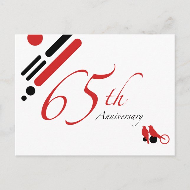 Cartão Postal 65.o Aniversário (aves mod) (Frente)