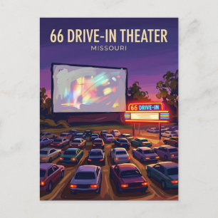 Cartão Postal 66 Drive-In Theater EUA