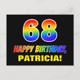 Cartão Postal 68º aniversário: Negrito, Divertido, Simples, Arco