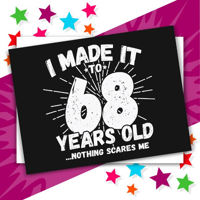 Cartão Postal 68 Anos de Idade Meme Engraçado Sarcástico Anivers (Criador carregado)