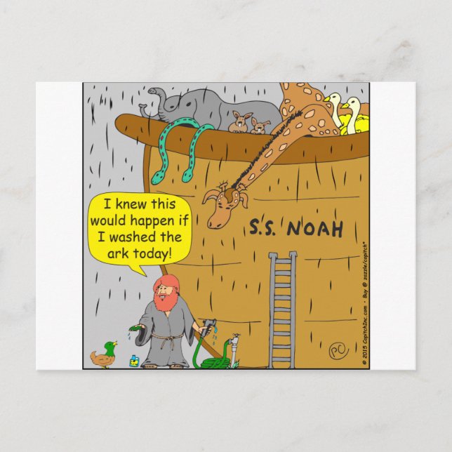 Cartão Postal 692 Cartoon Noah washs ark (Frente)