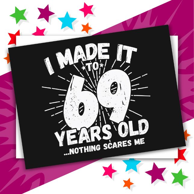 Cartão Postal 69 Anos de Idade Meme Sarcástico Engraçado Anivers (Criador carregado)