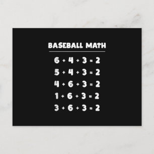 Cartão Postal 6 4 3 2 Matemática de Beisebol - Jogo de Softbol A