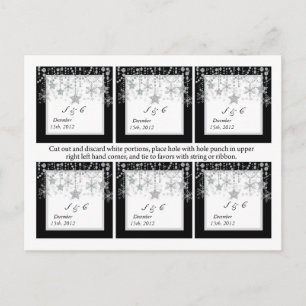 Cartão Postal 6 Etiquetas de Favor do Casamento de Diamante de i