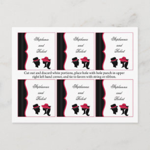 Cartão Postal 6 Marcas De Favor Do Whimsical Formal Hats Elegant