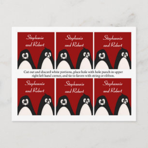 Cartão Postal 6 Marcas Favoritas Casamento de Casal Pinguin Apai