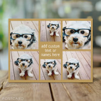 6 Mínimo de Colagem de Fotos - Dourada e Grade Bra