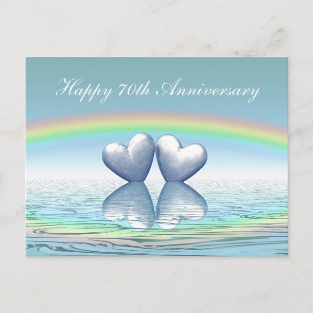 Cartão Postal 70º Aniversário Corações de Platina (Frente)