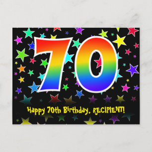 Cartão Postal 70º Aniversário: Padrão de Estrelas Divertidas, Ar