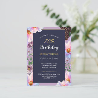 Cartão Postal 70 Aniversário Festivo Primavera-Flor