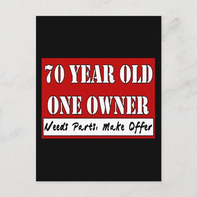 Cartão Postal 70 Anos, Um Proprietário - Precisa De Peças, Ofere (Frente)