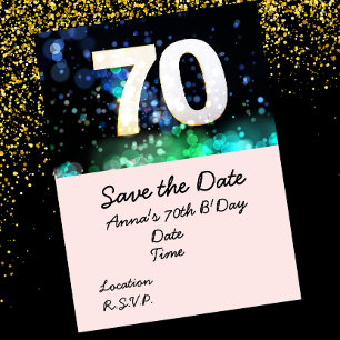 Cartão Postal 70 Birthday Salvar data