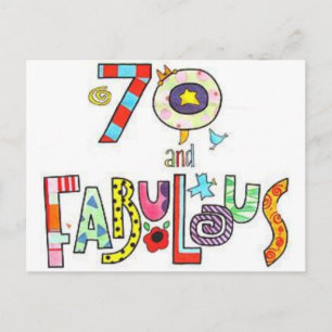 Cartão Postal 70 e fabuloso - Feliz aniversário de 70