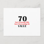 Cartão Postal 70 years old birthday designs<br><div class="desc">70 years of increasing value birthday designs will make a great gift item for the wonderful person</div>