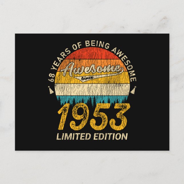 Cartão Postal 72 Anos de Idade 1953 Retro Incrível Presente de A (Frente)